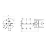 General Purpose 0° tri-sides Adaptor HSK-T50-ASHR3-36133-20 - Big-tools Industrial Supply Tools for Metal Cutting